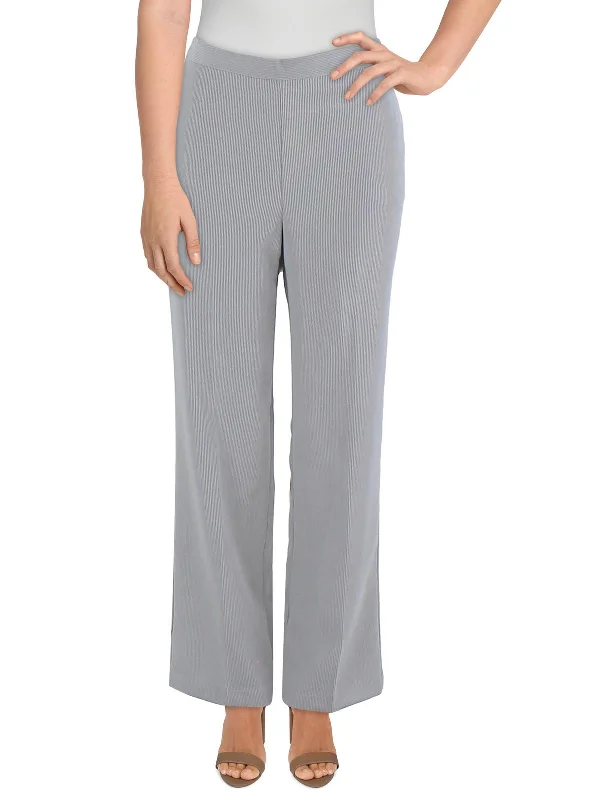 Womens Ribbed Corduroy Straight Leg Pants Formal Slim Pants