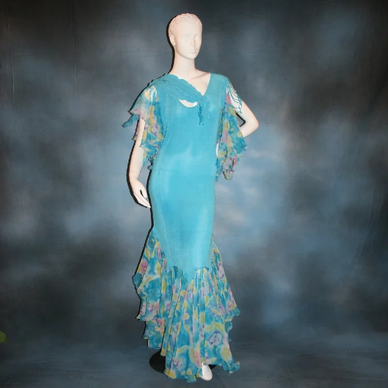 Turquoise Ballroom Dress-Summer Whisper Tunics Plaid country