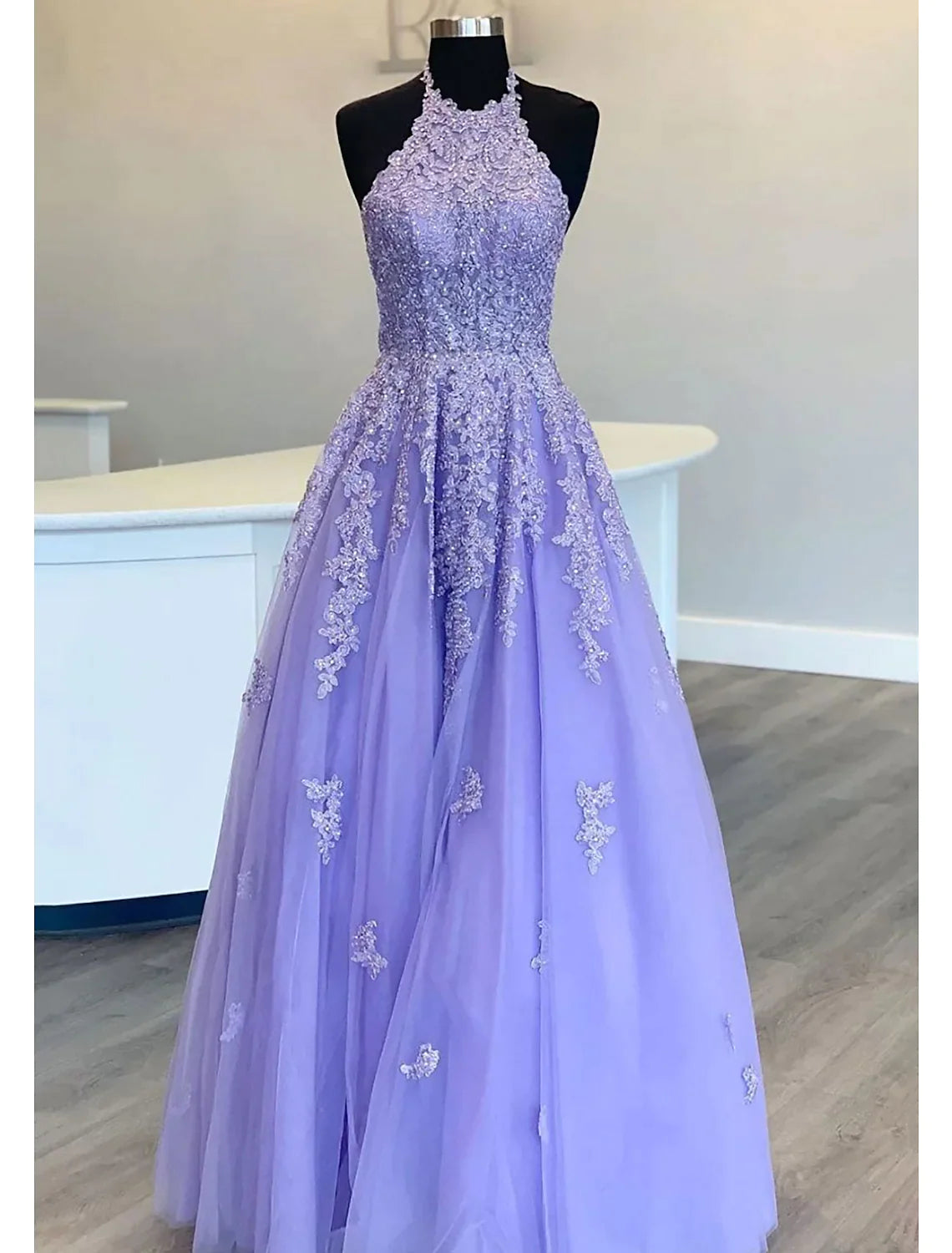 A-Line Prom Dresses Open Back Dress Formal Floor Length Sleeveless Tulle Backless with Pleats Beading Appliques A-Line Prom Dresses Open Back Dress Formal Floor Length Sleeveless Tulle Backless with Pleats Beading Appliques