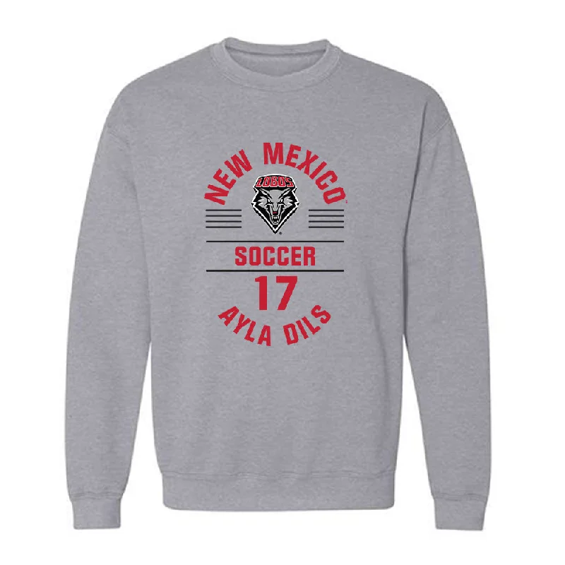 New Mexico - NCAA Women's Soccer : Ayla Dils - Classic Fashion Shersey Crewneck Sweatshirt Hoodie with Snap Buttons Easy Quick New Mexico - NCAA Women's Soccer : Ayla Dils - Classic Fashion Shersey Crewneck Sweatshirt Hoodie with Snap Buttons Easy Quick