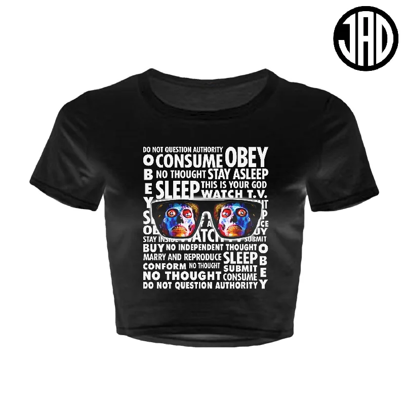 Stay Asleep - Women's Crop Top Elegant Classic Vintage