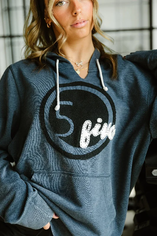 Custom Vintage Five Logo Hoodie Hoodie with Distressed Vintage Worn