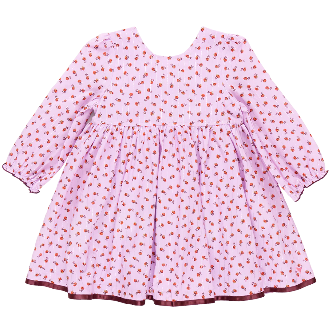 Girls Amma Dress | Lavender Tiny Roses