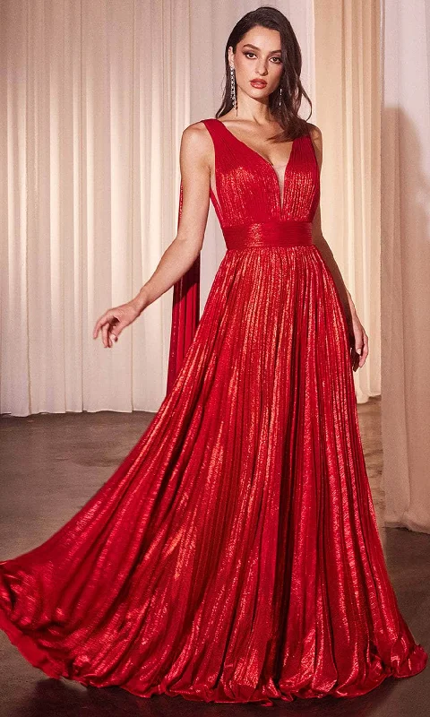 Ladivine CD802 - Long Cape Sleeveless Prom Dress Halter Neckline Beach
