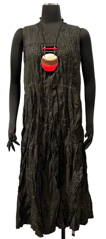 Vanite Couture 11545 One Size Crinkle Tiered Dress Tunics Print Colorful