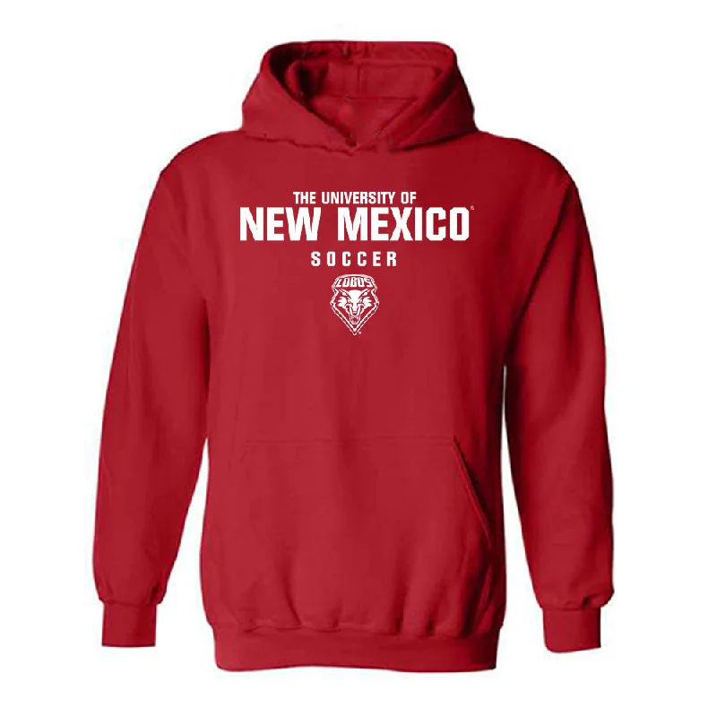 New Mexico - NCAA Women's Soccer : Ayla Dils - Classic Shersey Hooded Sweatshirt Hoodie with Distressed Vintage Worn New Mexico - NCAA Women's Soccer : Ayla Dils - Classic Shersey Hooded Sweatshirt Hoodie with Distressed Vintage Worn