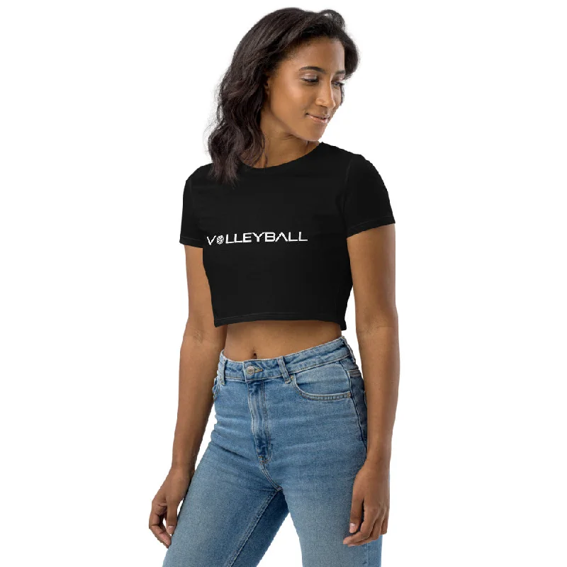 VBAmerica Volleyball Organic Crop Top Hooded Caped Shawl Collar