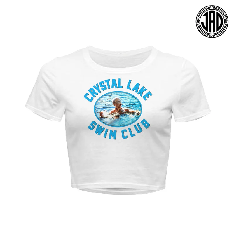 Crystal Lake Swim Club - Women's Crop Top Zippered Buttoned Snapped