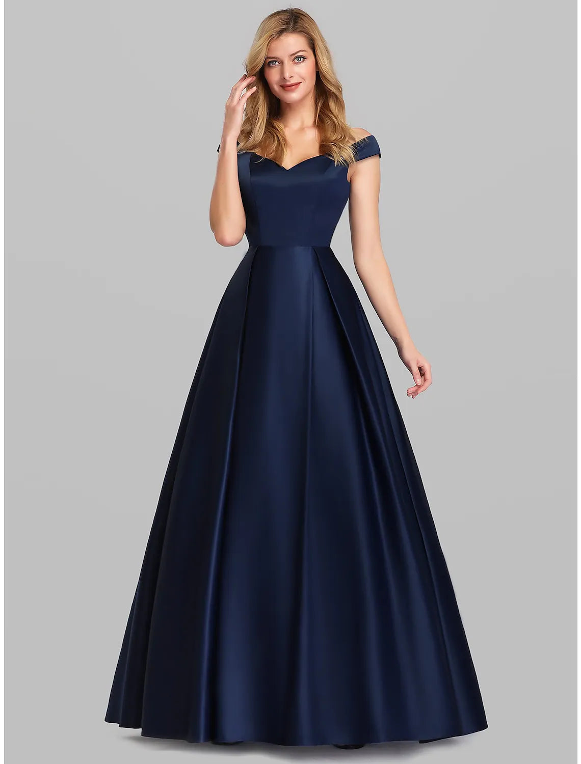 A-Line Evening Gown Elegant Luxurious Dress Wedding Guest Floor Length Sleeveless Plunging Charmeuse with Ruched A-Line Evening Gown Elegant Luxurious Dress Wedding Guest Floor Length Sleeveless Plunging Charmeuse with Ruched
