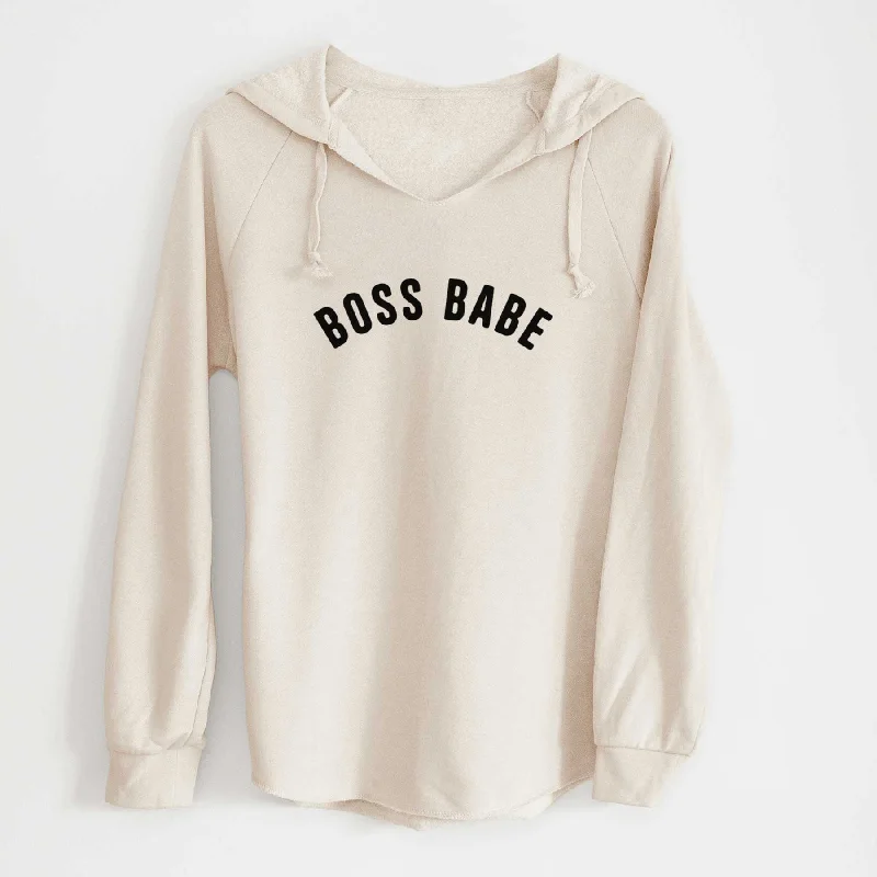 Boss Babe - Articulate Collection - Cali Wave Hooded Sweatshirt Hoodie with Hem Drawcord Adjustable Customizable