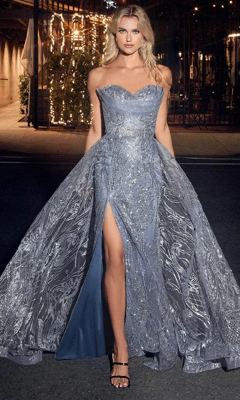 Cinderella Divine CB129 - Glitter-Adorned Strapless Evening Prom Dress Tunics Running lightweight Cinderella Divine CB129 - Glitter-Adorned Strapless Evening Prom Dress Tunics Running lightweight