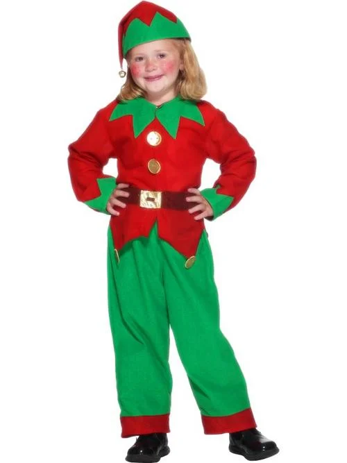 Kids Elf Fancy Dress Santa's Little Helper Christmas Costume