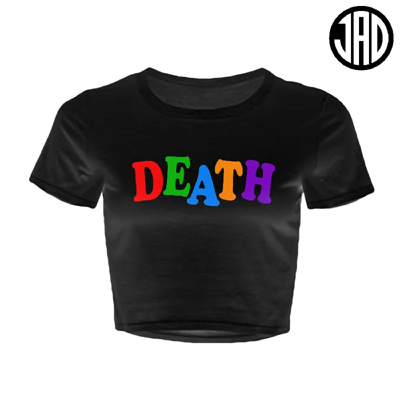 Death School - Women's Crop Top Satin Fabric Silk Fabric Chiffon Fabric
