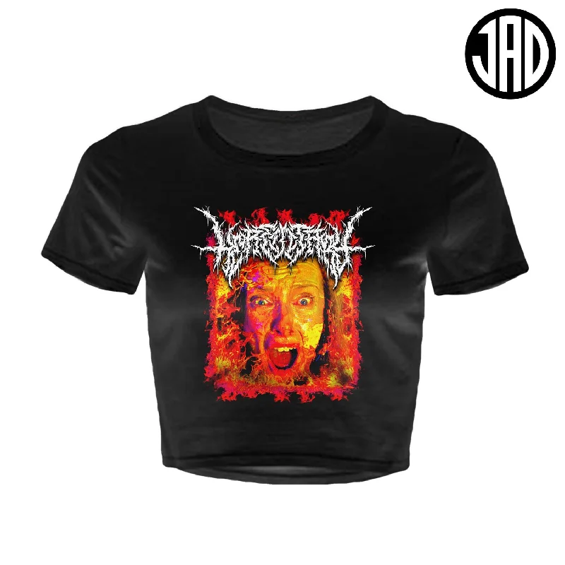 Hereditary Metal - Women's Crop Top Thin Crop Top Open Front Quick Dry