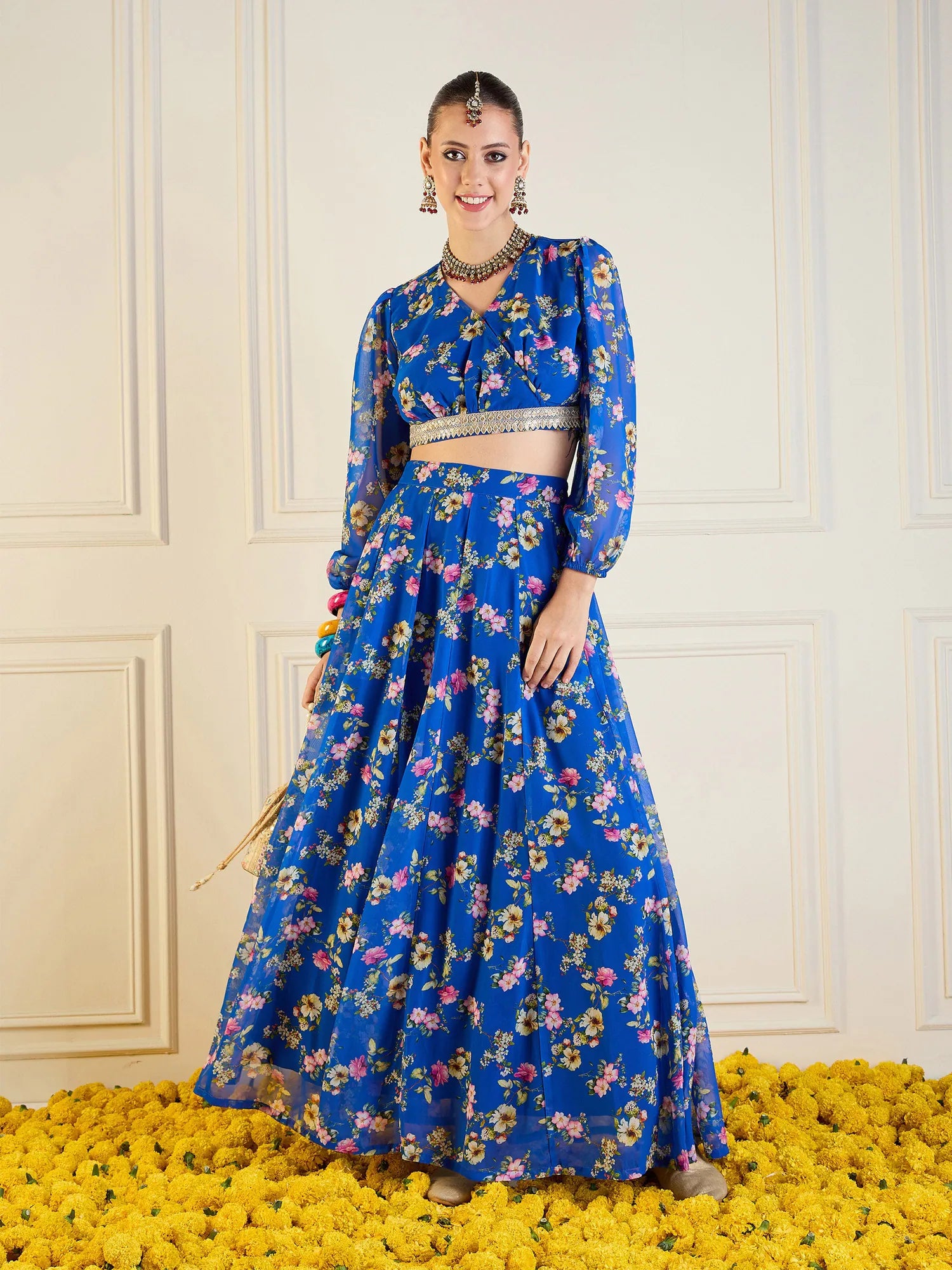 Women Royal Blue Floral Anarkali Skirt With Wrap Crop Top-SHSET95950 Mesh Blend Leather Blend Suede Blend Women Royal Blue Floral Anarkali Skirt With Wrap Crop Top-SHSET95950 Mesh Blend Leather Blend Suede Blend