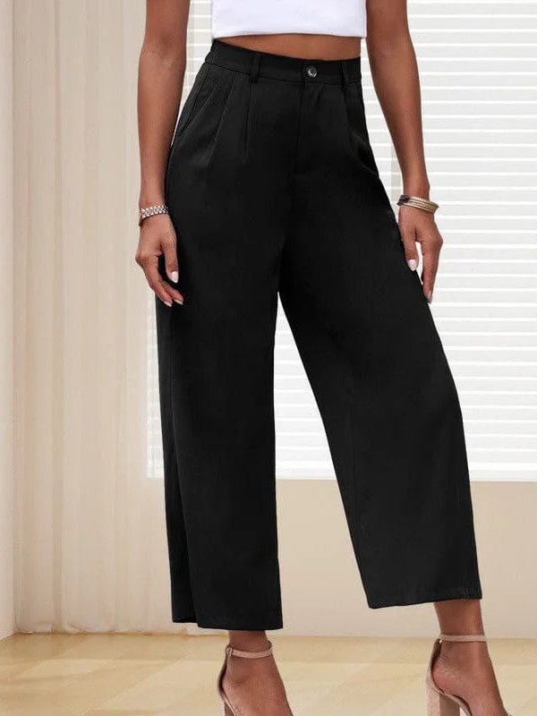 Chic High Waist Wide Leg Trousers In Various Colors - Comfortable, Slim Fit Pants For Women Trousers Modern Contemporary