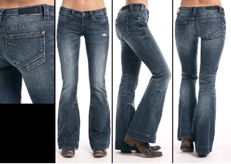 Rock & Roll Ladies Medium Wash Trousers Skinny Trousers Denim Stretchy