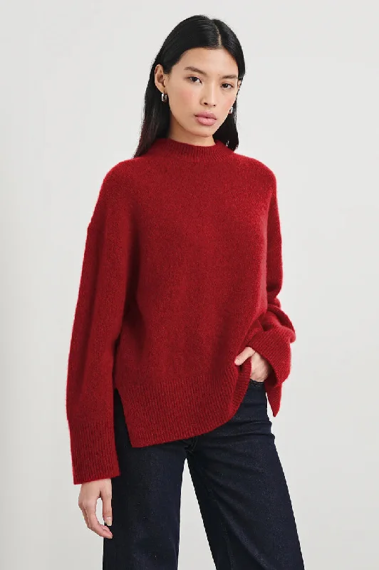 Rails - Miranda Sweater in Merlot Plaid Sweater Polka Dot Checkered