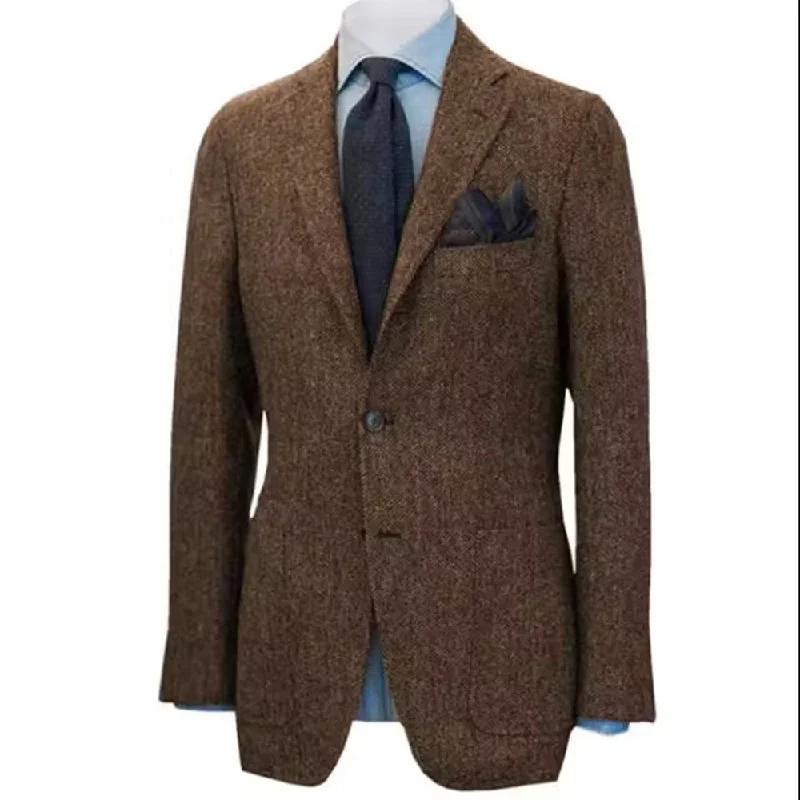 Cinessd Fashion Suits For Men Men's Suit Brown Herringbone Blazer Prom Tuxedos Wool Tweed Single Breasted Formal Bussiness/Wedding Prom Jacket(Only Coat) dandy Insulated Jacket Fitted Jacket Loose Jacket Cinessd Fashion Suits For Men Men's Suit Brown Herringbone Blazer Prom Tuxedos Wool Tweed Single Breasted Formal Bussiness/Wedding Prom Jacket(Only Coat) dandy Insulated Jacket Fitted Jacket Loose Jacket