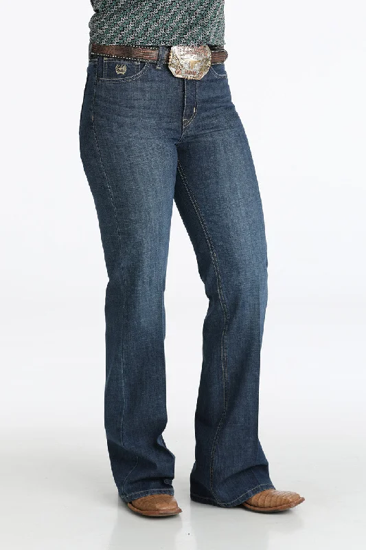 Women's Cinch Tatum Dark Stone High Rise Trouser Trousers Velvet Soft