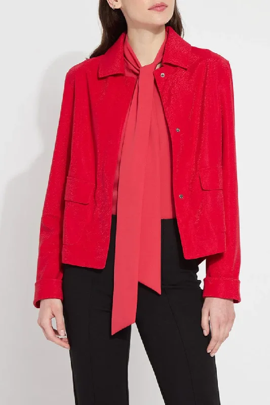 Kendra Vegan Suede Jacket [Deep Red-24-3427-M8] Satin Fabric Silk Fabric Chiffon Fabric