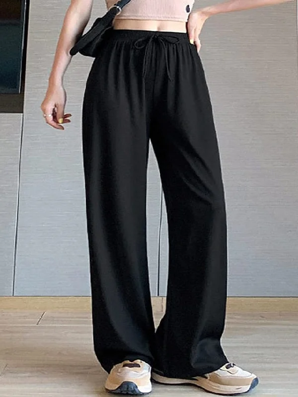 Stylish Women's Wide Leg Chinos Pants Trousers in Black and Pink Sizes S M Trousers fashionable chic
