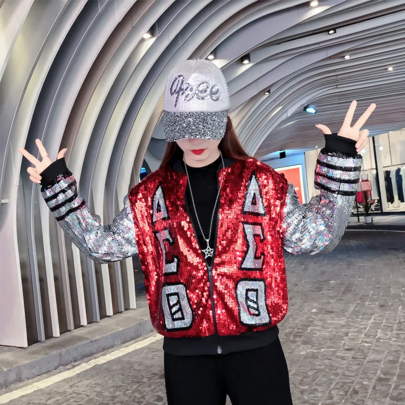 B2937 Black Sequin Red Black DST Letters Sorority Sequin Jackets Baseball jackets Delta Jacket Tailored Jacket Straight Jacket A-Line Jacket B2937 Black Sequin Red Black DST Letters Sorority Sequin Jackets Baseball jackets Delta Jacket Tailored Jacket Straight Jacket A-Line Jacket