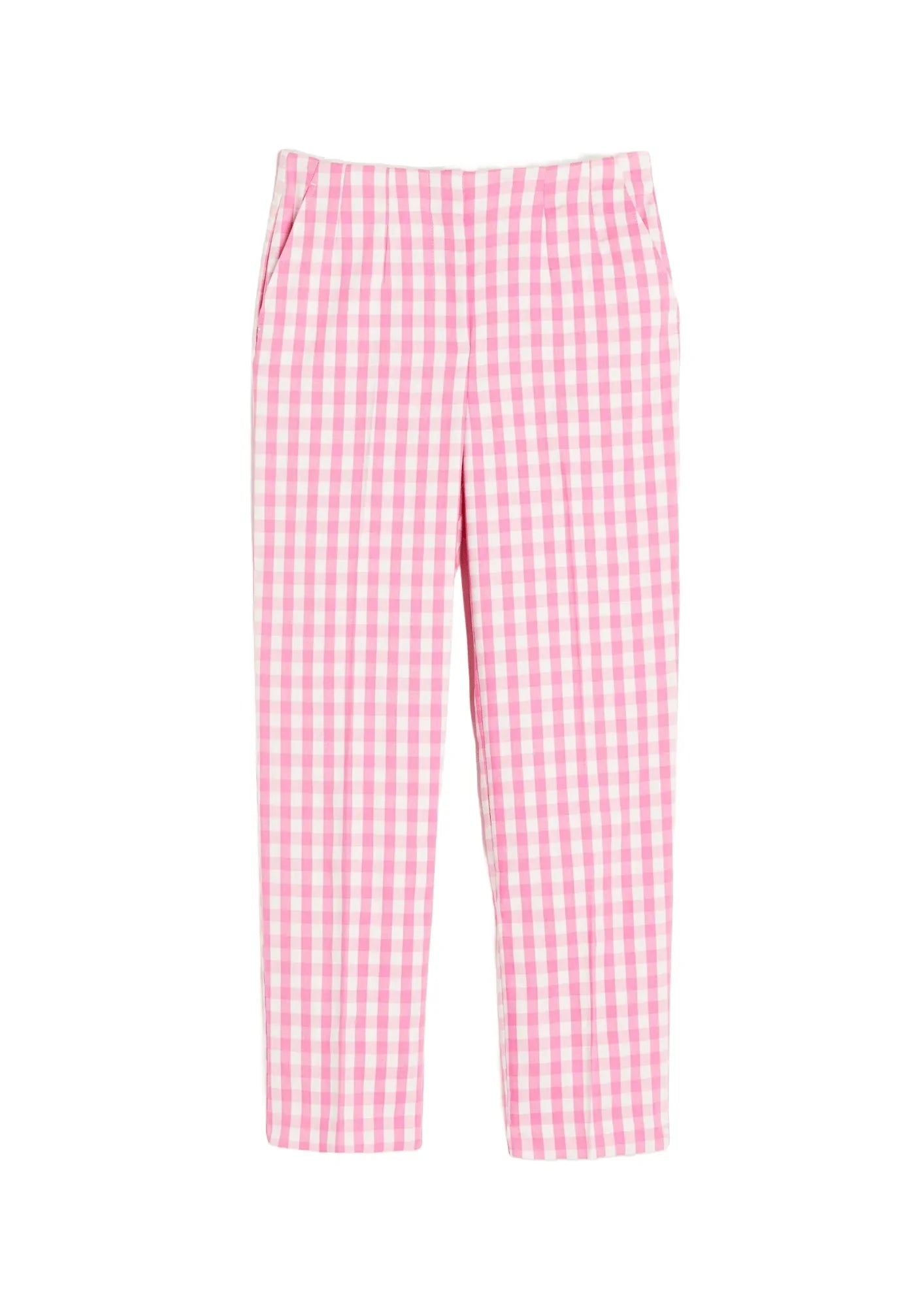 PINK CHECKED TROUSERS Trousers Corduroy Warm