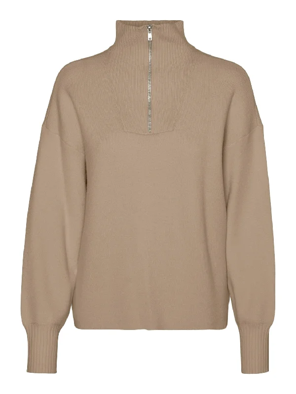 VMGOLDNEEDLE LS ZIP HIGHNECK PULLOVER Sarouel Sleeve Pullover