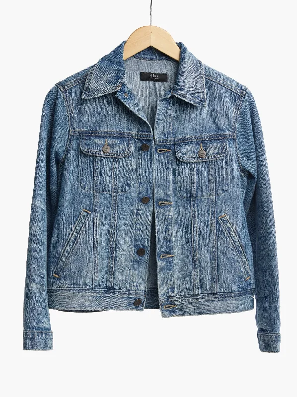 Bailey Denim Jacket Zippered Front Buttoned Front Snap Front