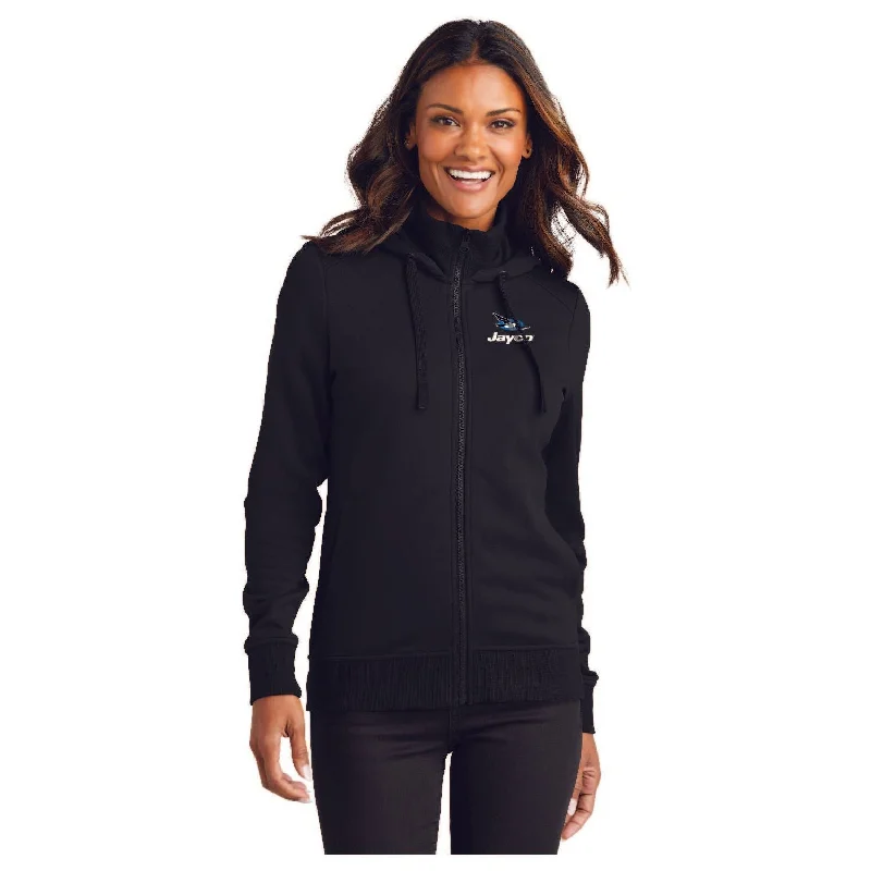 Port Authority® Ladies Smooth Fleece Hooded Jacket - L814 Nylon Fabric Polyester Fabric Spandex Fabric Port Authority® Ladies Smooth Fleece Hooded Jacket - L814 Nylon Fabric Polyester Fabric Spandex Fabric