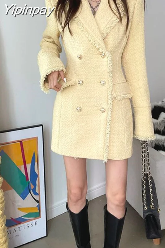 Yipinpay Tassels Buttons Long Sleeve Jacket Winter Coat Yellow Purple Thick Outerwear Ladies Retro Elegant Chic Midi Dress A-Line Jacket Boat Neck Shawl Collar Yipinpay Tassels Buttons Long Sleeve Jacket Winter Coat Yellow Purple Thick Outerwear Ladies Retro Elegant Chic Midi Dress A-Line Jacket Boat Neck Shawl Collar