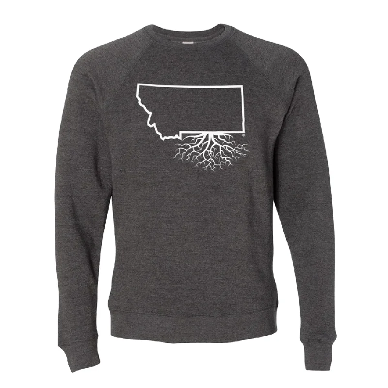 MT Roots Crewneck Pullover Sweatshirt (Unisex) Carbon Open Neck Pullover