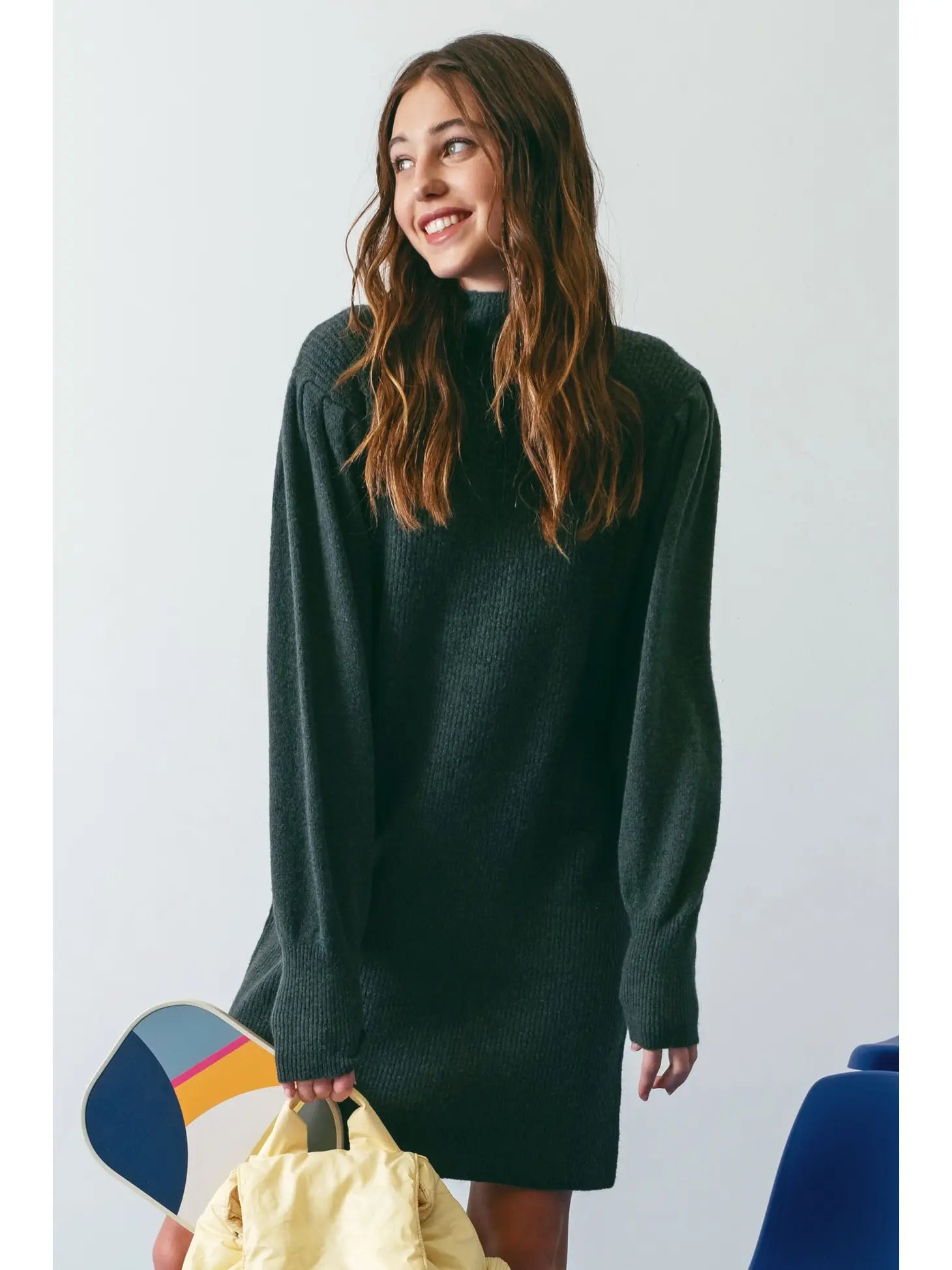 Bella Sweater Dress Ribbed Striped Patterned