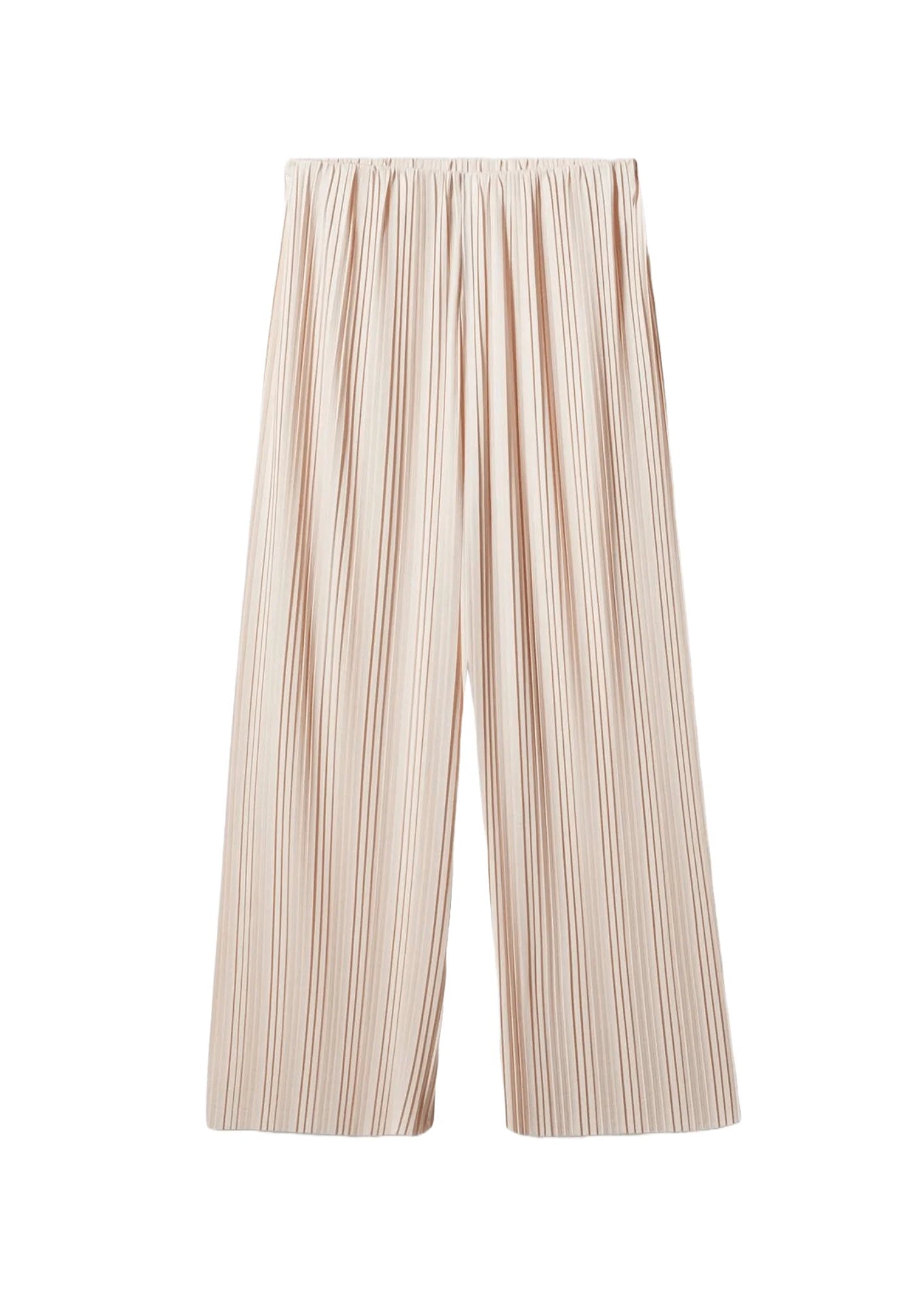 BEIGE PLEATED LARGE TROUSERS Trousers Low Rise Relaxed