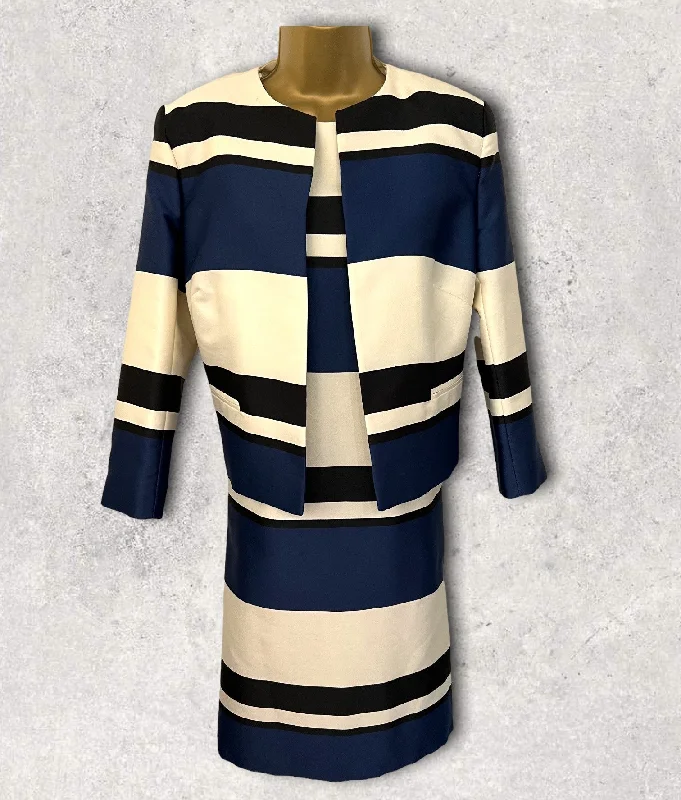 Linea Navy, Ivory & Black Colour Block Dress Jacket Suit UK 12 EU 40 US 8 Elasticated Jacket Padded Jacket Insulated Jacket Linea Navy, Ivory & Black Colour Block Dress Jacket Suit UK 12 EU 40 US 8 Elasticated Jacket Padded Jacket Insulated Jacket