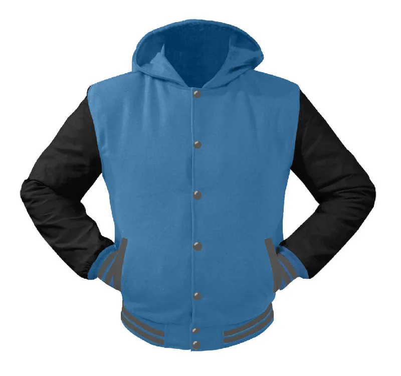 Superb Black Leather Sleeve Original American Varsity Letterman College Baseball Women Wool Hoodie Jackets #BSL-GYSTR-GYB-H Bomber Jacket Anorak Windbreaker Superb Black Leather Sleeve Original American Varsity Letterman College Baseball Women Wool Hoodie Jackets #BSL-GYSTR-GYB-H Bomber Jacket Anorak Windbreaker