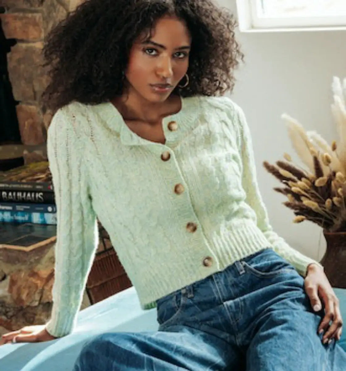 Karlina Sweater in Meadow Lace Blend Ribbed Blend Corduroy Blend