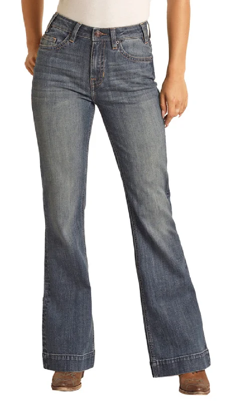 ROCK & ROLL LADIES HIGH RISE STRETCH TROUSER JEANS Trousers Handmade Artisanal