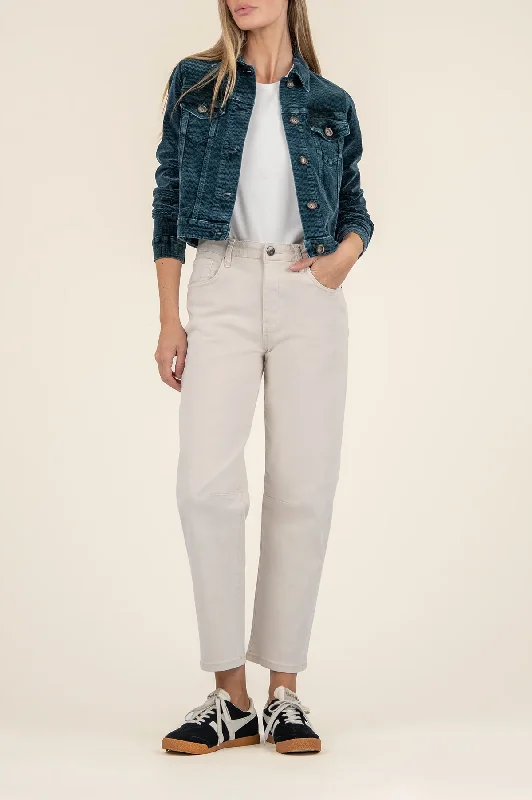 Julia Crop Jacket [Marine-KJ2099MA1] Satin Jacket Silk Jacket Chiffon Jacket