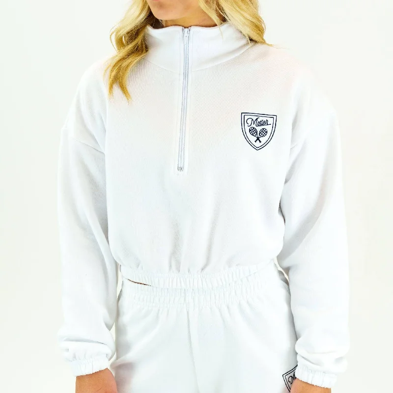 Motier Tennis Club Luxe Pullover (White) V-Neck Stylish Pullover