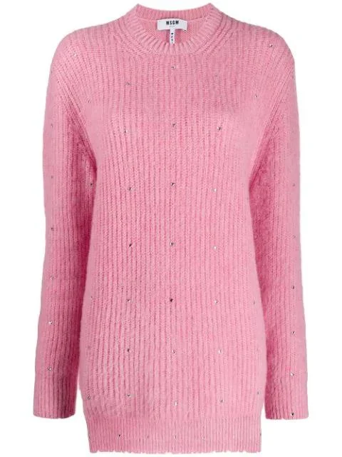 MSGM SWEATER KNIT PINK Toggled Drawstring Belted