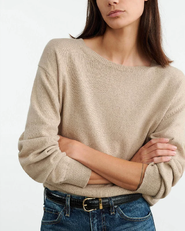 Amari Sweater in Beige Melange Fleece Sweater Nylon Polyester