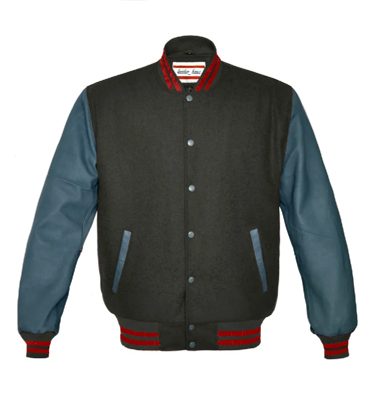 Superb Genuine Grey Leather Sleeve Letterman College Varsity Women Wool Jackets #GYSL-RSTR-GYB Mesh Jacket Canvas Jacket Denim Jacket Superb Genuine Grey Leather Sleeve Letterman College Varsity Women Wool Jackets #GYSL-RSTR-GYB Mesh Jacket Canvas Jacket Denim Jacket