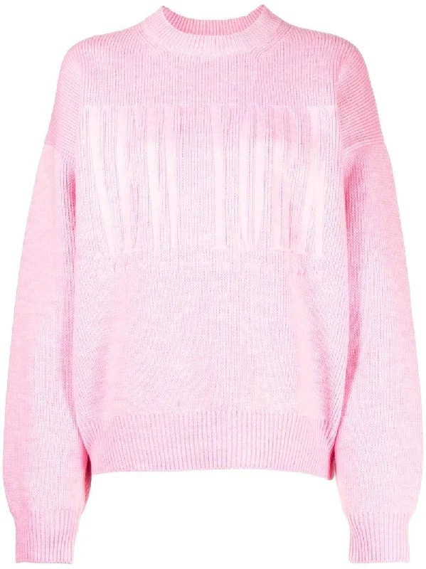 W/DEBOSS NEW YORK AW LOGO PULLOVER Boxy Neck Sweater