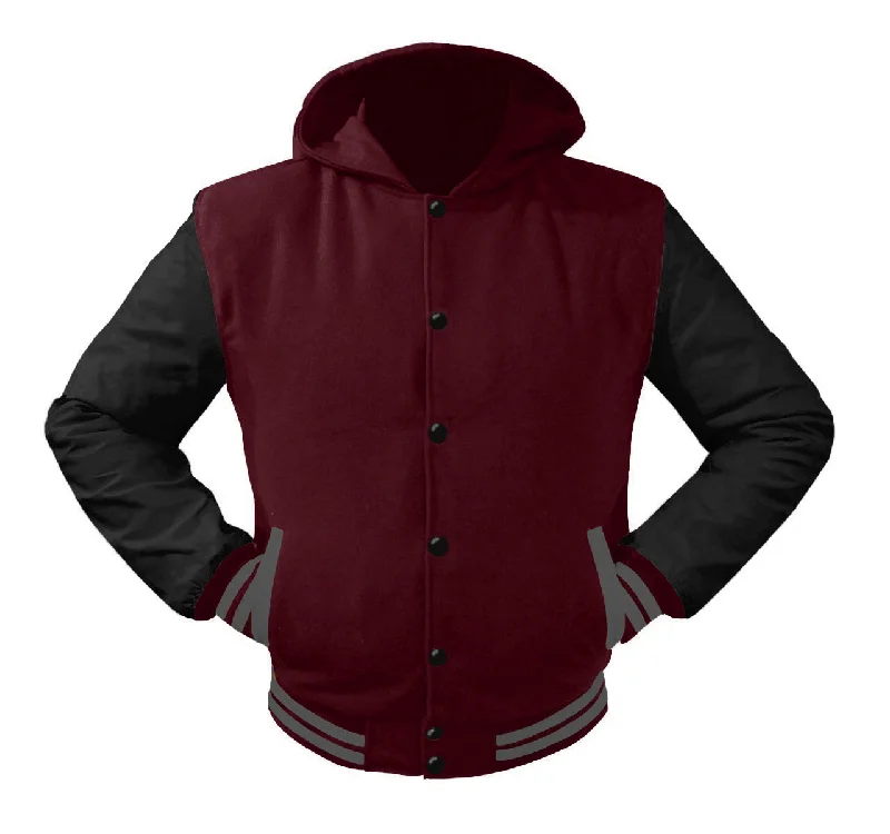 Superb Black Leather Sleeve Original American Varsity Letterman College Baseball Women Wool Hoodie Jackets #BSL-GYSTR-BB-H Wool Jacket Cashmere Jacket Tweed Jacket Superb Black Leather Sleeve Original American Varsity Letterman College Baseball Women Wool Hoodie Jackets #BSL-GYSTR-BB-H Wool Jacket Cashmere Jacket Tweed Jacket