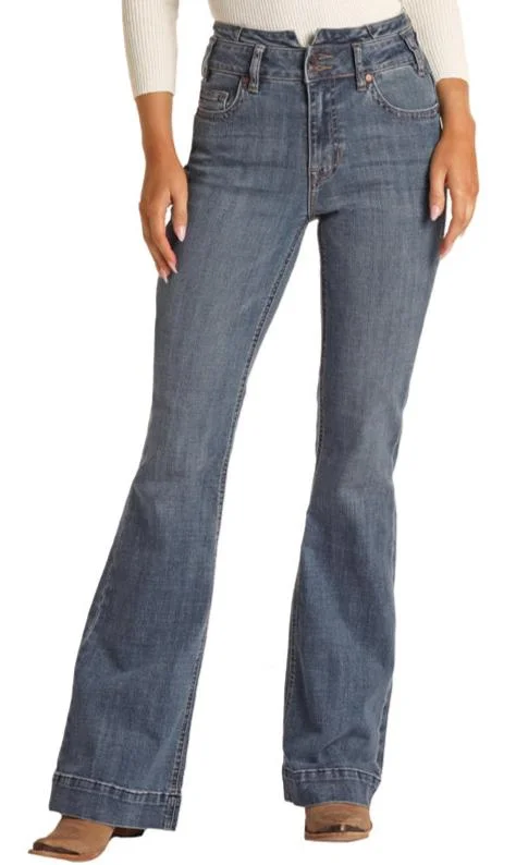 ROCK & ROLL LADIES HIGH EXTRA STRETCH NOTCHED WAISTBAND TROUSER JEANS Trousers Timeless Classic ROCK & ROLL LADIES HIGH EXTRA STRETCH NOTCHED WAISTBAND TROUSER JEANS Trousers Timeless Classic