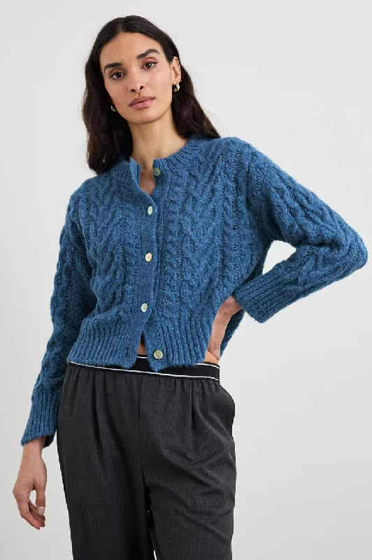 Rails - Amelie Sweater in Lake Beaded Sweater Sequined Faux Fur