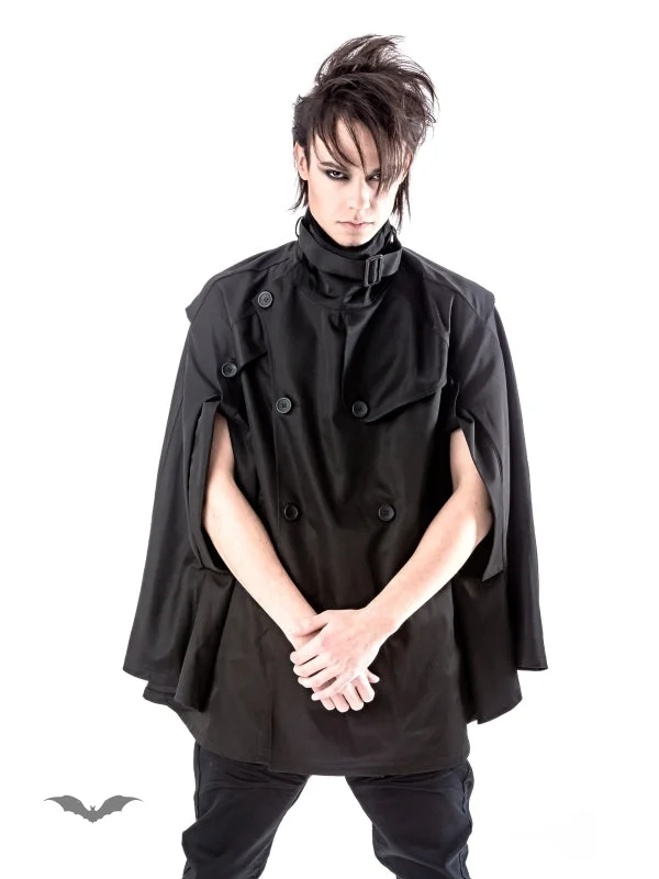 Queen of Darkness - Black Unisex Cape Jacket Collared Jacket Crew Neck Jacket Turtle Neck Jacket Queen of Darkness - Black Unisex Cape Jacket Collared Jacket Crew Neck Jacket Turtle Neck Jacket