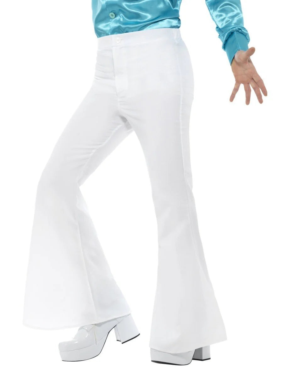 Men's White Flared Trousers Trousers Essential Wardrobe